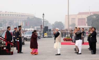 The distinguished audience, including President and Supreme Commander of the Armed Forces Droupadi Murmu, Vice President Jagdeep Dhankhar, Prime Minister Narendra Modi, Defence Minister Rajnath Singh, other Union Ministers, senior officials, and the general public, witnessed the musical spectacle.