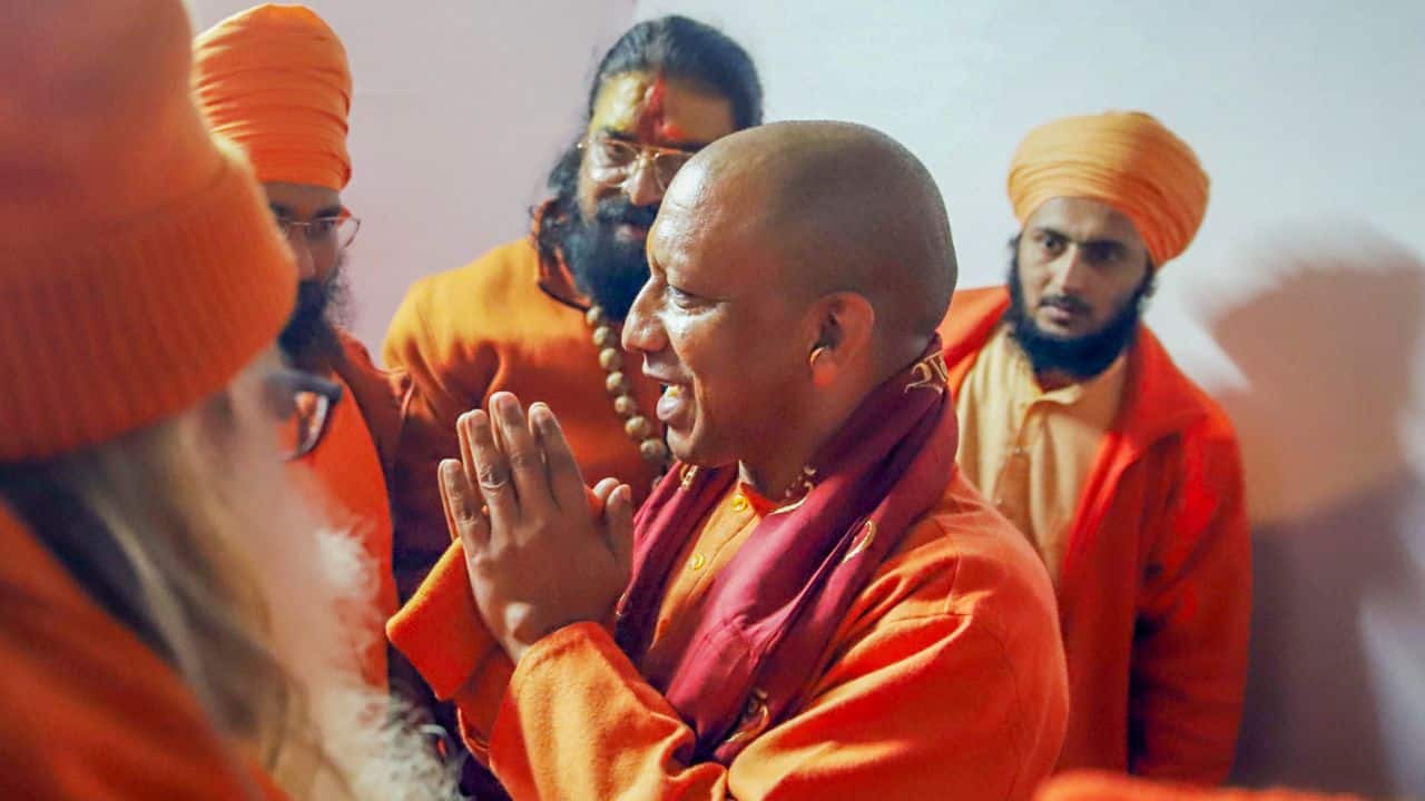 Yogi Adityanath said that the Ram Mandir consecration has ushered in Ram Rajya to Ayodhya. He said, this event will ensure that streets of Ayodhya don’t echo with gunshots and there will be no curfew. From here on, there will be Deepotsav and Ramotsav in the holy city. Shri Ram’s name ‘Sankirtan’ will echo in the streets because the establishment of Ram Lalla in Ayodhya is the announcement of Ram Rajya, he said. (Image: PTI)