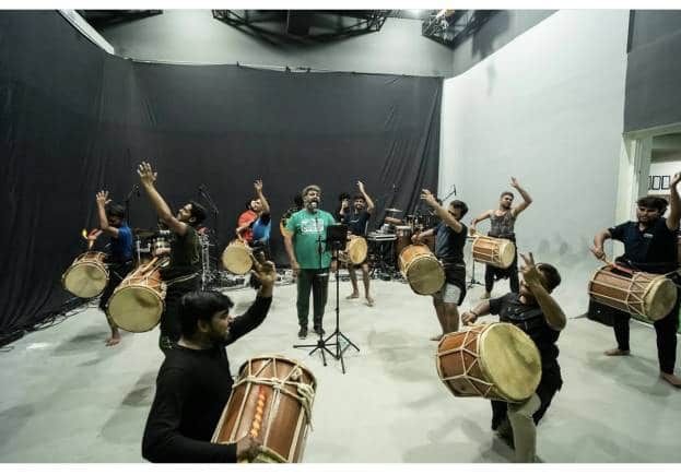 Rehearsals for the Dollu Kunitha act for Lollapalooza on January 27, Mumbai. 