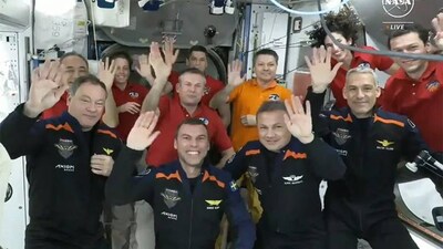 Private astronauts from Axiom Space exit Space Station, carrying over 550 pounds of scientific treasure