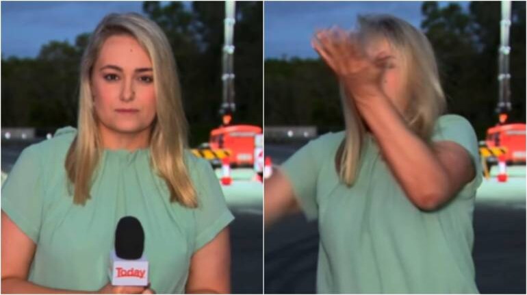 Watch: Australian reporter slaps herself while live on air. Here's why