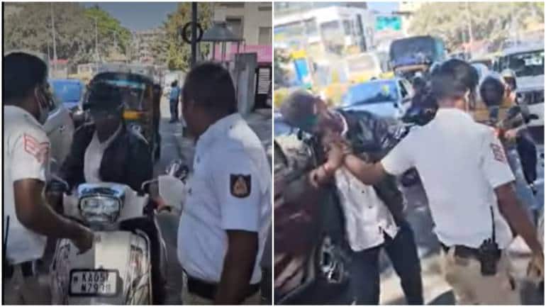 Helmetless rider bites traffic cop's fingers after being stopped in ...