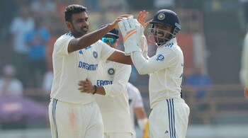 R. Ashwin has now surpassed Anil Kumble as the bowler with most Test wickets in India. Kumble had 350 wickets at home, and now Ashwin has 352. (Image credit: X/Dhruv Jurel)