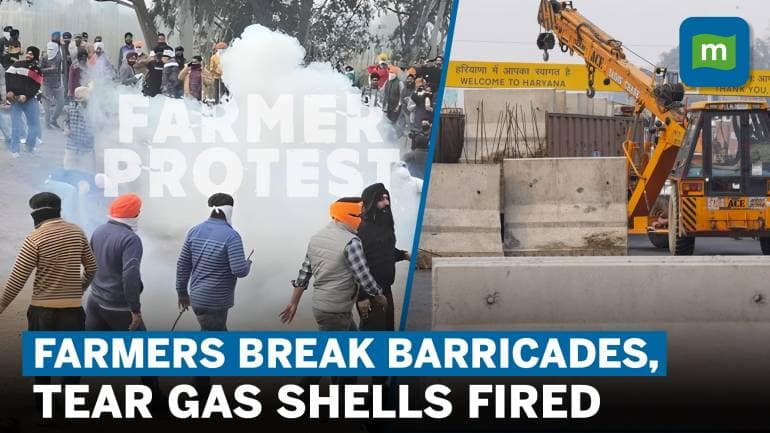 Farmers’ Delhi Chalo March Turns Violent | Barricades Broken, Tear Gas ...