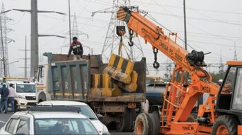 Police barricades in Punjab Haryana border