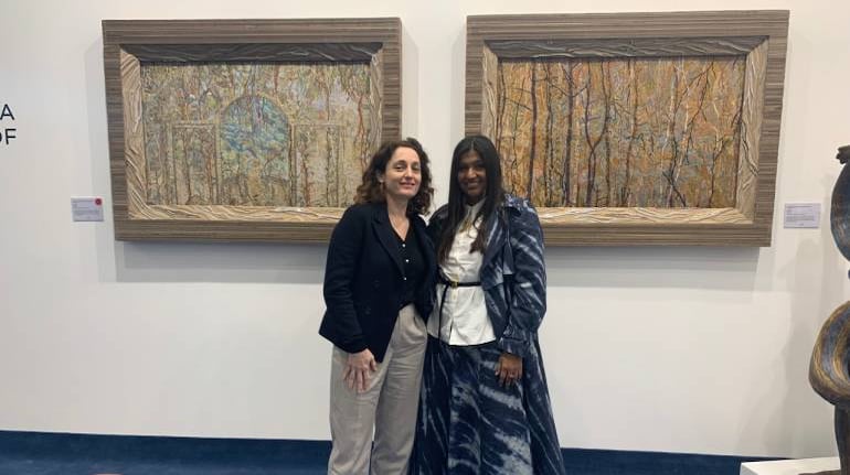 Eva Jospin and Karishma Swali at the India Art Fair 2024.