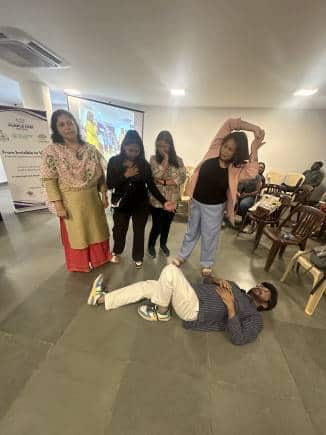 Participants engaged in a Theatre of the Oppressed (TO) activity at the International Purple Fest in Goa in January. 