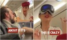 Emirates air hostess tries Apple Vision Pro on flight. Viral video