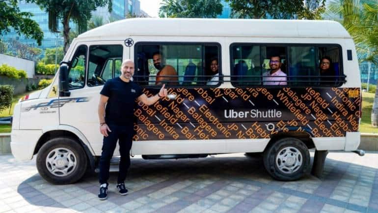 Uber CEO Dara Khosrowshahi tries Uber Shuttle in Bengaluru - Vimarsana News