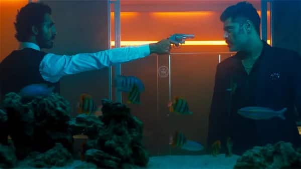 Dev Patel and Sikandar Kher in a still from Monkey Man.
