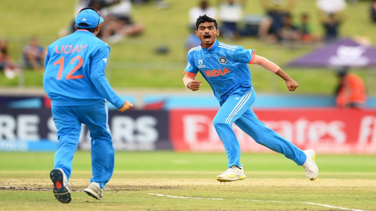 Naman Tiwari took 2 wickets in the match, dismissed Harry Dixon and Hugh Weibgen on 42 and 48 runs respectively.
