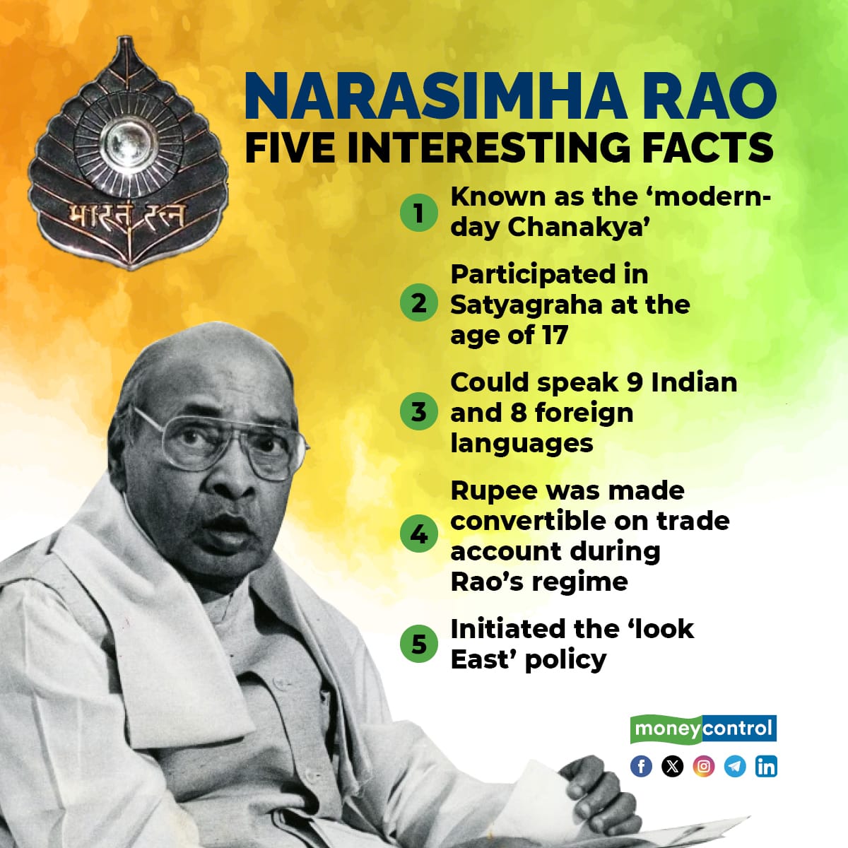 Bharat Ratna For Narasimha Rao The 10th PM Who Ushered In Economic Reforms   Narasimha Rao 