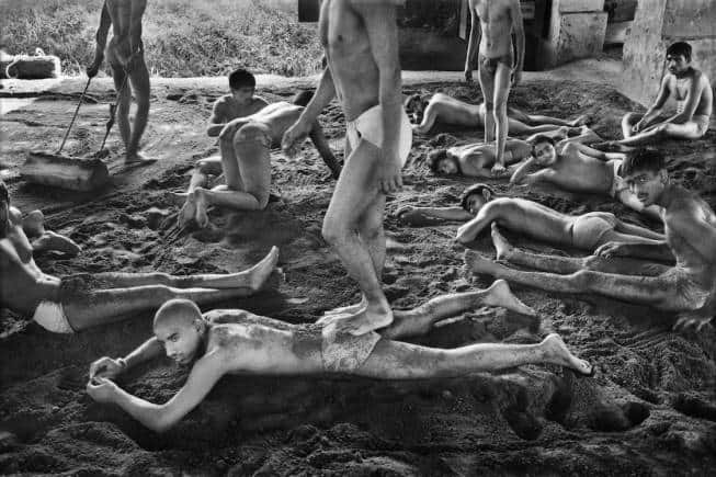 Raghu Rai's 1988 picture shows wrestlers at an akhada in Delhi. (Photo: Courtesy Raghu Rai/PHOTOINK)