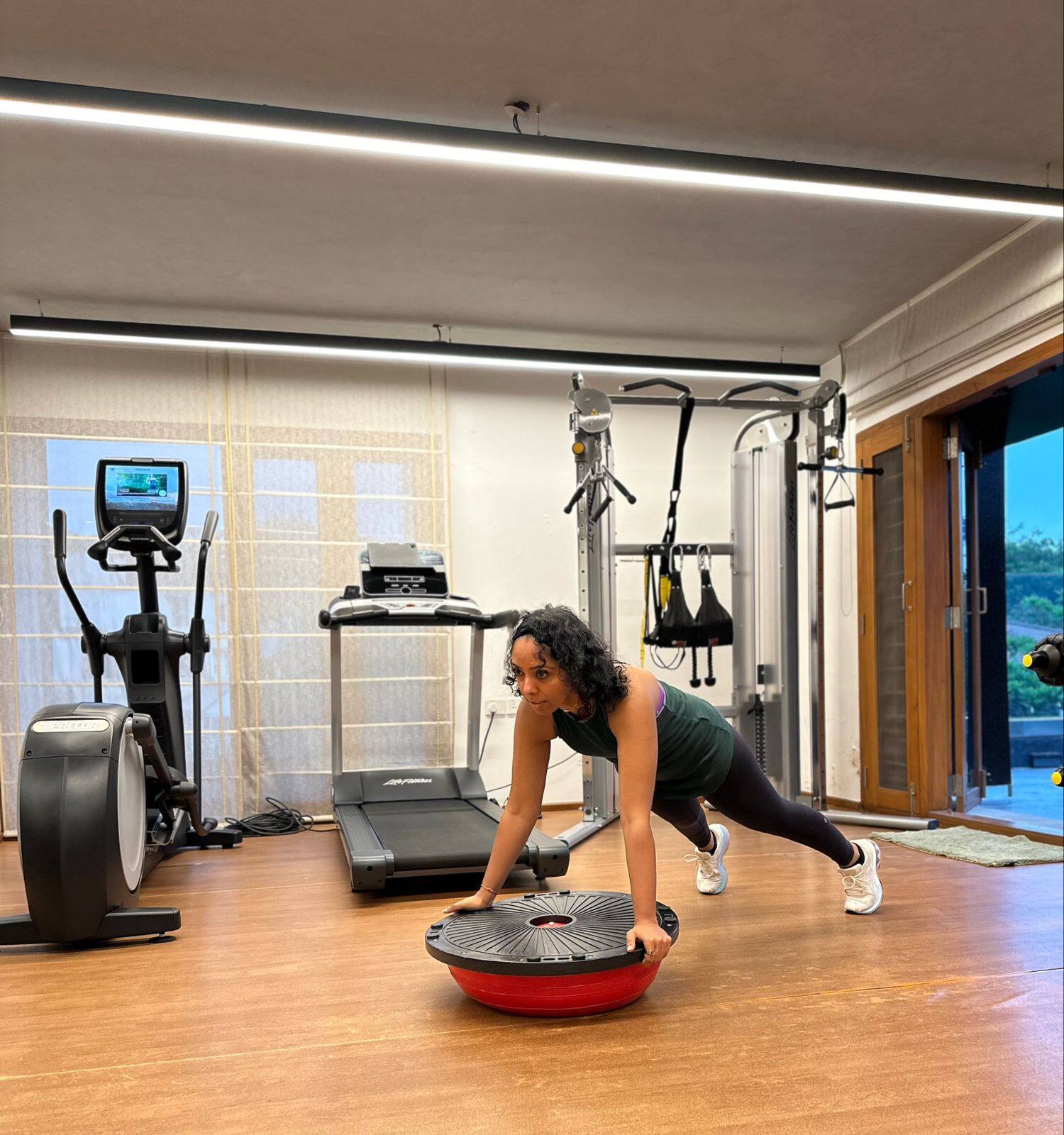 Shibulal likes to add variety to her workout.