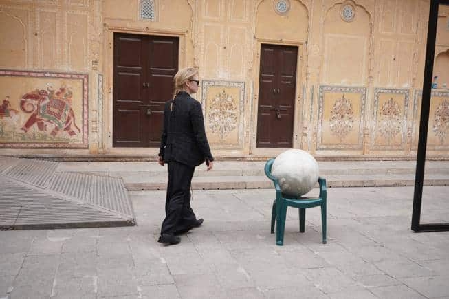 Berlin artist by Alicja Kwade with her installation at The Sculpture Park, Jaipur.