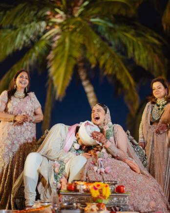 Rakul Preet - Jackky Bhagnani wedding: Their Anand Karaj and Sindhi wedding ceremonies, both took place in ITC Grand South Goa on February 21. (Photo credit: @TarunTahiliani)