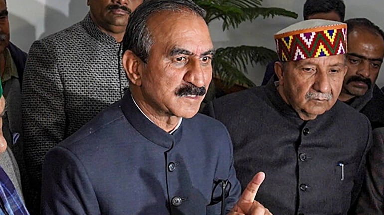 Himachal Pradesh Chief Minister Sukhvinder Singh Sukhu speaks with the media during the Budget session of the state Assembly, in Shimla, Wednesday, Feb. 28, 2024. (PTI Photo)(