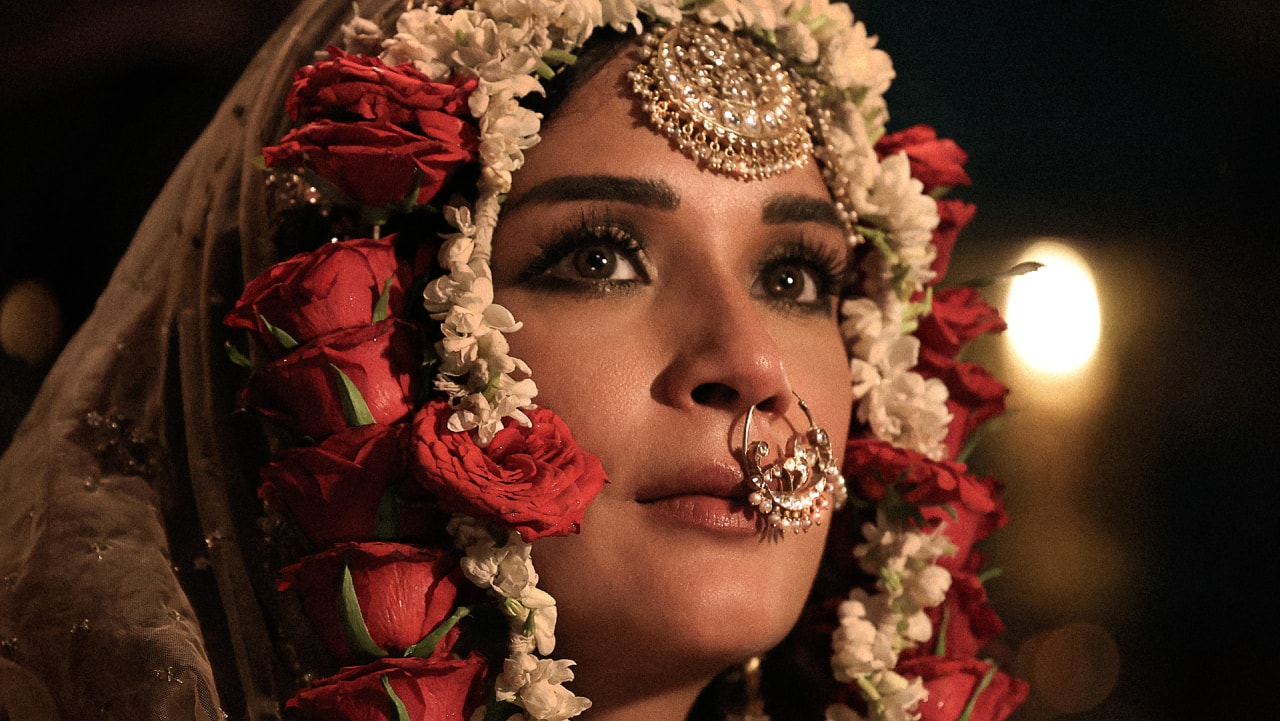 Richa Chadha as Lajjo in Heeramandi on Netflix. (Image courtesy Netflix)