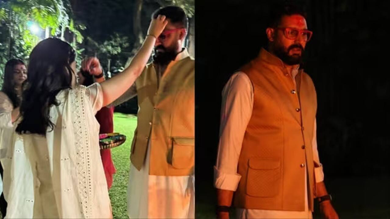 Aishwarya Rai celebrates Holika Dahan with Abhishek Bachchan; Amitabh Bachchan, Navya Nanda share pics
