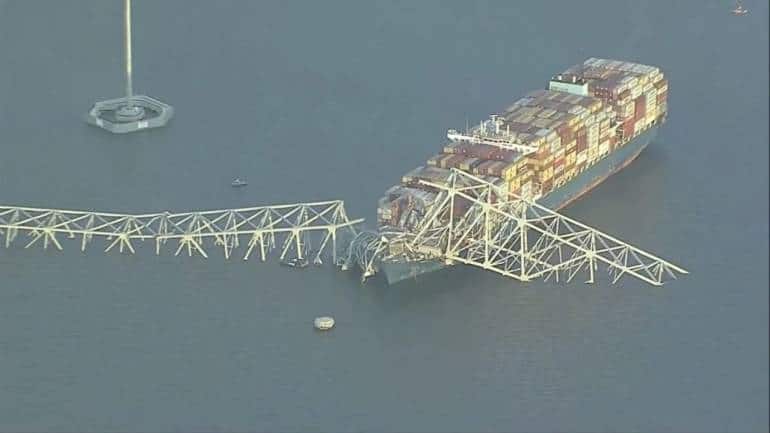 The collapse of the bridge has indefinitely halted the flow of ships in and out of Baltimore Port. - Vimarsana News