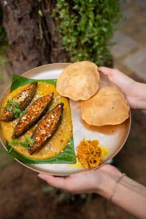 Bharwan Karela with Black Wheat Poori at Sukoon, Bandra.