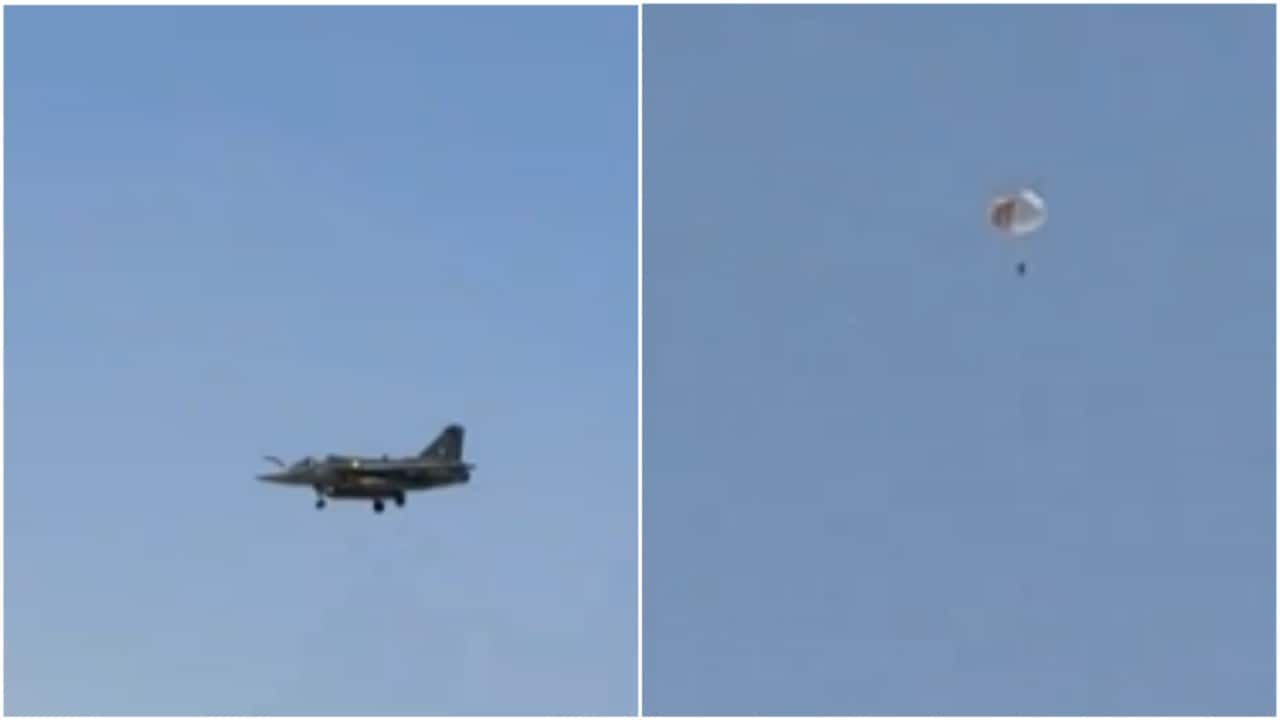 Tejas pilot ejects safely before IAF aircraft crashed in Rajasthan. Video