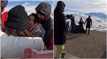 'It felt like someone was pouring acid on my hands constantly. I couldn’t bear it,' Aarya Vora said talking about her experience while shooting in the snow-filled valley. (image credit: @aaryavora/Instagram)