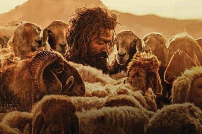 Prithviraj Sukumaran in a still from his forthcoming film Aadujeevitham (The Goat Life).