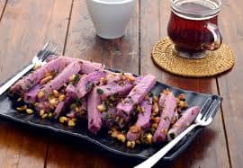 Purple yam stir-fry by Tarla Dalal.