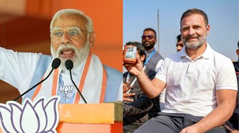 PM Modi (L) and Congress leader Rahul Gandhi