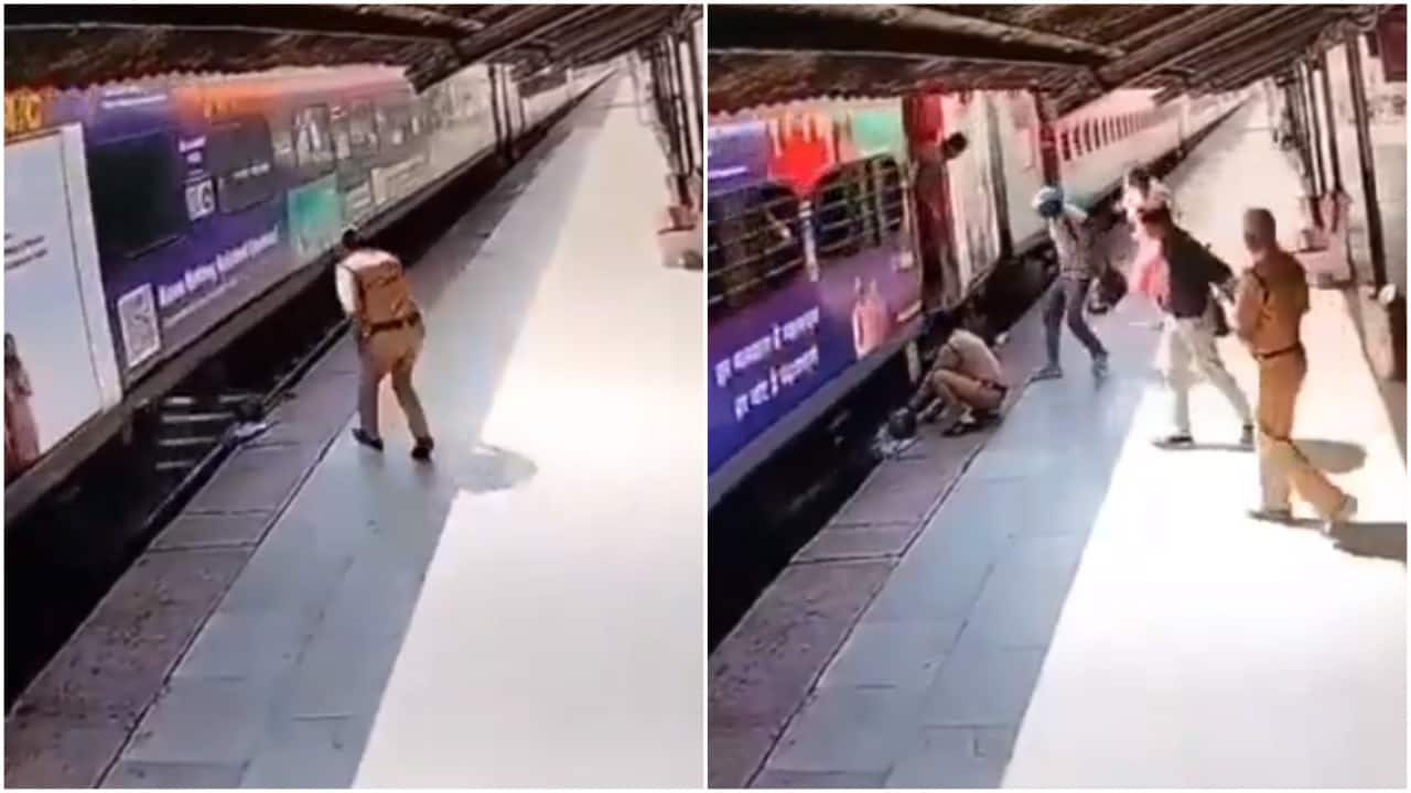 RPF constable saves man stuck between moving train and platform at Uttarakhand station. Watch
