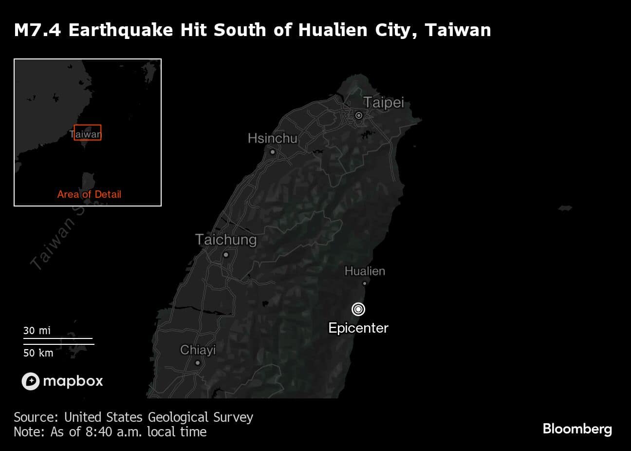 M7.4 Earthquake Hit South of Hualien City, Taiwan |
