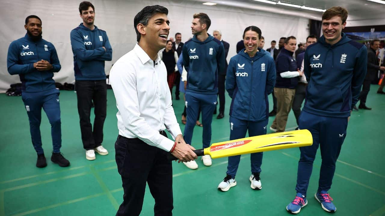 He also recieved a signed cricket bat by England and Wales Cricket Board (ECB) Chairman Richard Thompson, during a visit to the Oval cricket ground in London.(Image: Reuters)