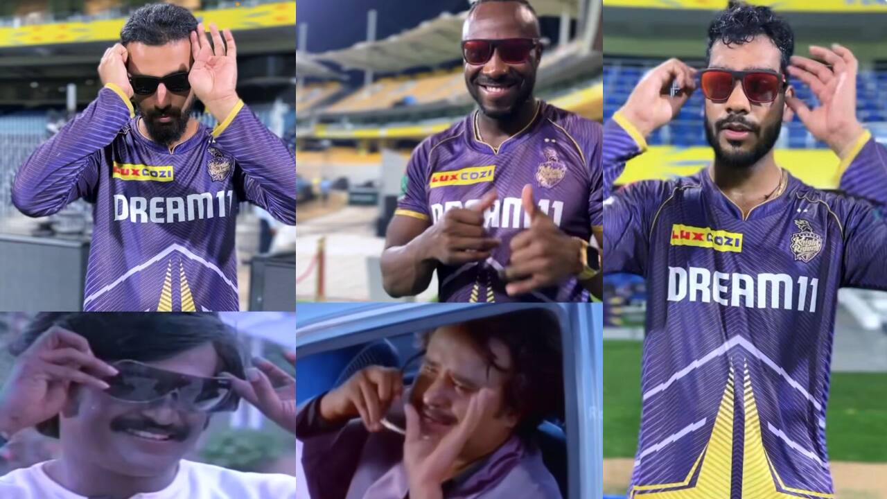 IPL 2024: Kolkata Knight Riders' team honour south superstar Rajinikanth in a special tribute as they face Chennai Super Kings, say 'we love you Rajini sir'