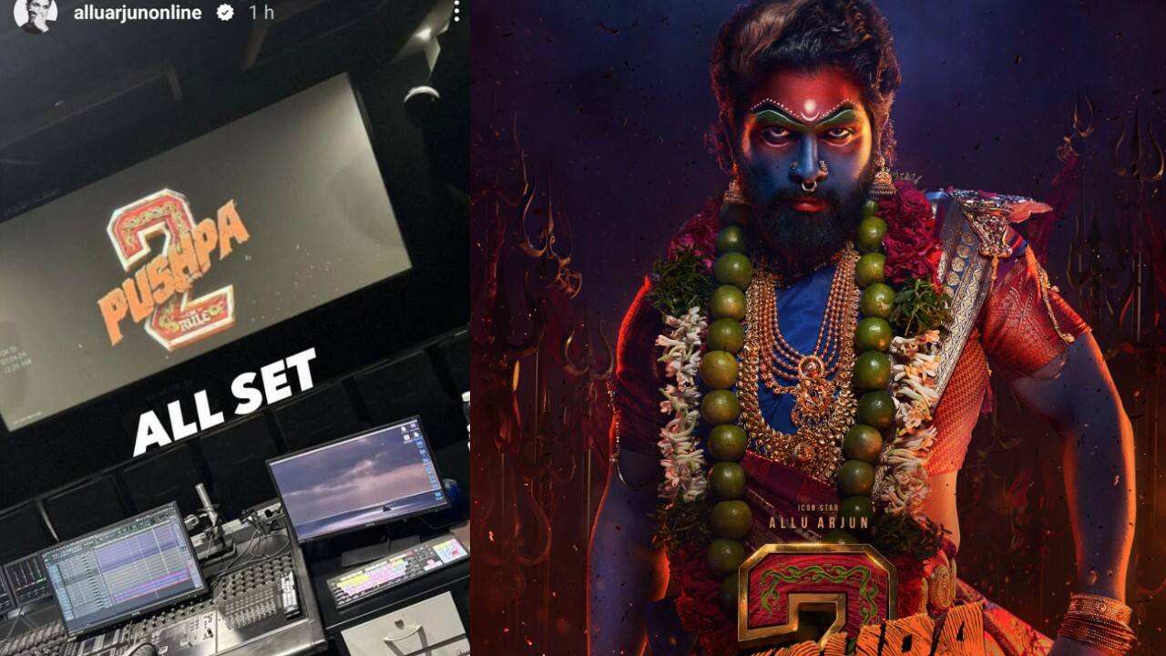 Pushpa 2: Ahead of teaser release, Allu Arjun shares BTS picture from dubbing session, check out here