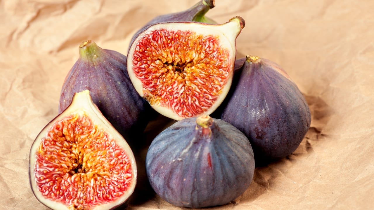 Figs Figs, whether fresh or dried, offer a sweet and nutritious means of increasing calcium intake. With 242 milligrams of calcium per cup of dried figs, they serve as a convenient snack or salad topping (Image: Canva)