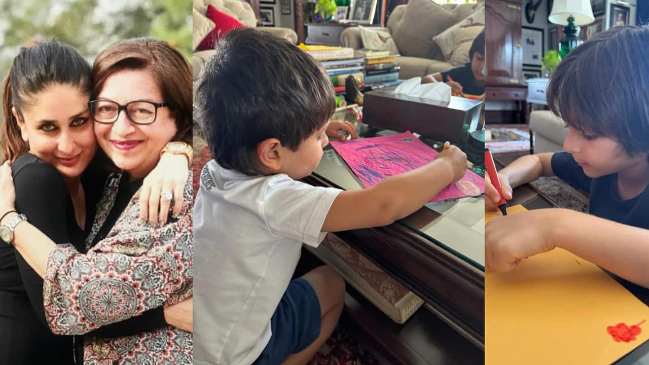 Taimur makes a beautiful card for his granny on nani Babita's birthday, mom Kareena Kapoor shares pics of both the sons getting creative