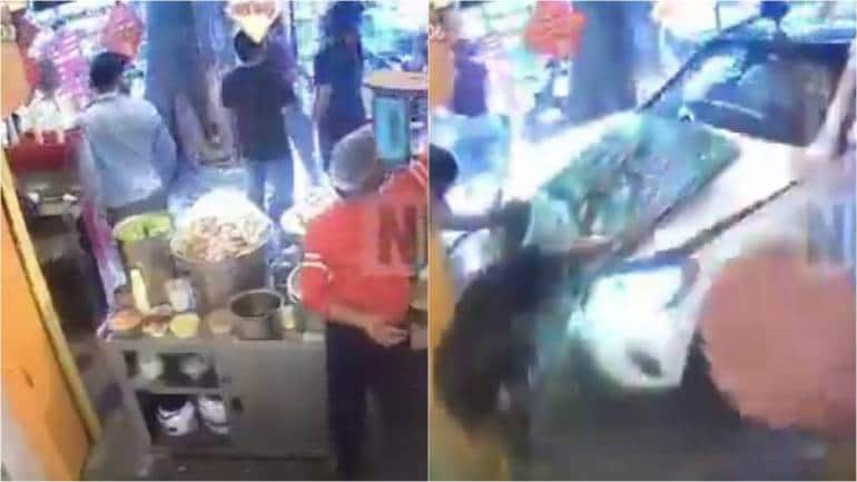 Caught on camera: Lawyer crashes Mercedes into kachori shop in Delhi, 6 injured - Vimarsana News