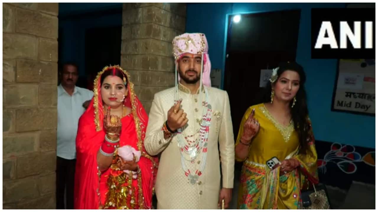 Lok Sabha elections 2024: Newly married couple casts vote in wedding attire in Jammu & Kashmir's Udhampur