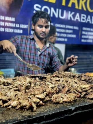 Patthar ka gosht at Al Farooj Sonu Kabab, on Hussaini Alam Road in Old City, Hyderabad. (Photo: Satarupa Paul) 