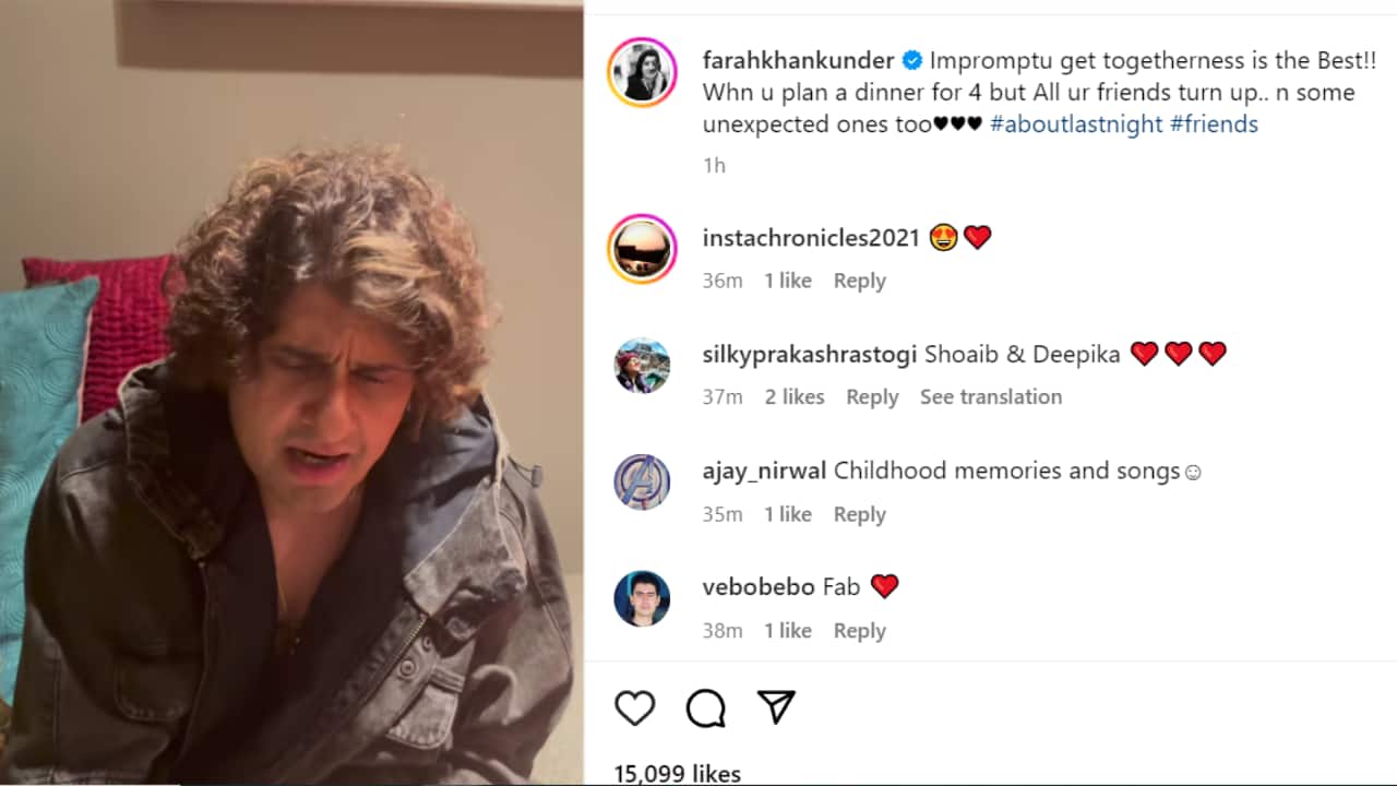 Farah Khan reunites with Indian idol judges Sonu Nigam and Anu Malik and shares glimpses of her musical house party