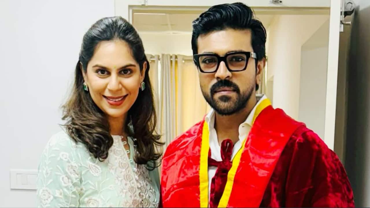 Ram Charan Teja's wife, Upasana Kamineni Konidela, shares pictures of his doctorate ceremony and says, 'Sooooooooo proud of you'