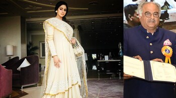 Bollywood producer Boney Kapoor whose next film Maidaan, starring Ajay Devgn, is a sports biopic, said he would not allow anyone to make a biopic of his deceased wife Sridevi "till the time I live." (Images via Wikimedia Commons and X/@MMalhotraWorld)
