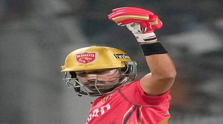 Kolkata: Punjab Kings batter Shashank Singh reacts after complete his half century during Indian Premier League (IPL) 2024 cricket match between Kolkata Knight Riders and Punjab Kings, at the Eden Gardens in Kolkata, Friday, April 26, 2024.(PTI Photo/Swapan Mahapatra)(PTI04_26_2024_000523B)