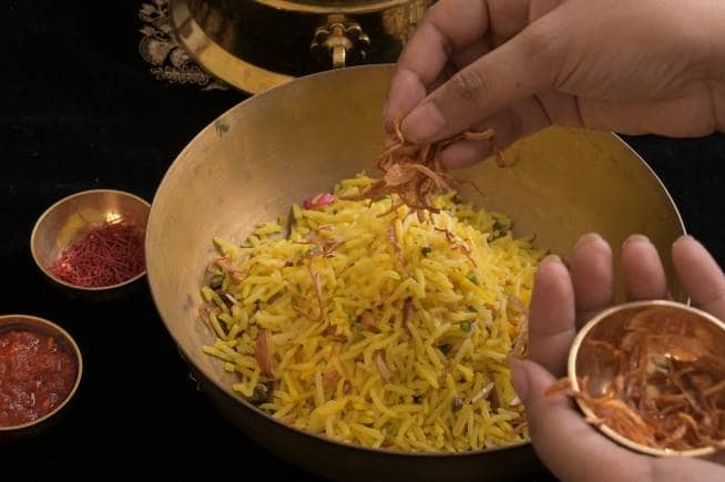 Peele chawal at Tari.