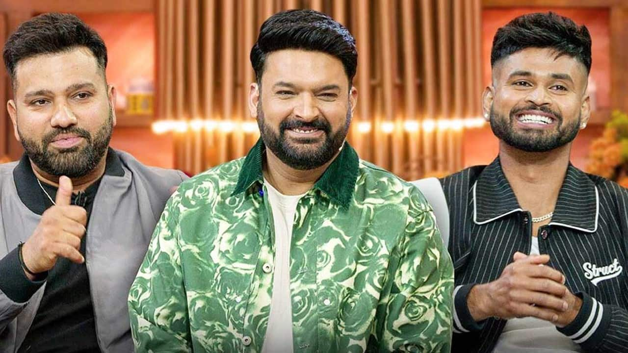 The Great Indian Kapil Show Episode 2 Cricketers Rohit Sharma and Shreyas Iyer engage in a playful banter on a makeshift pitch