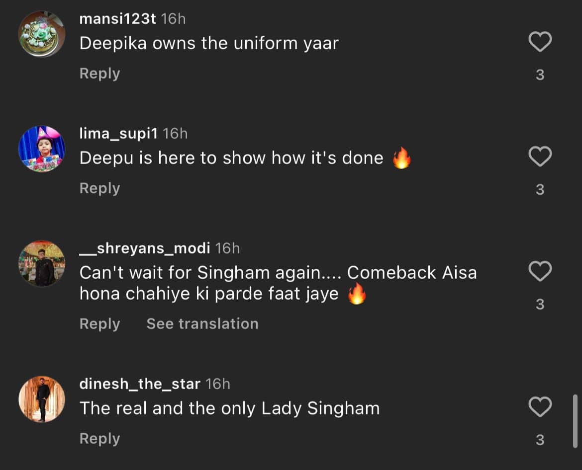 Fans react to Deepika Padukone's look in 'Singham Again'