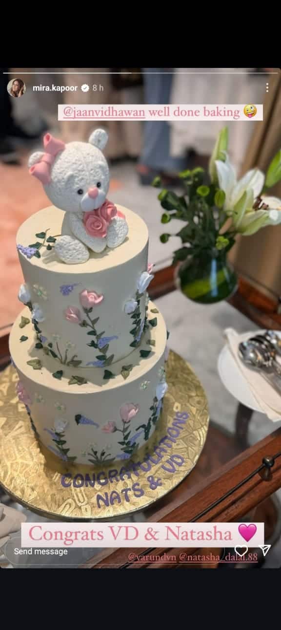 Varun and Natasha's baby shower cake.