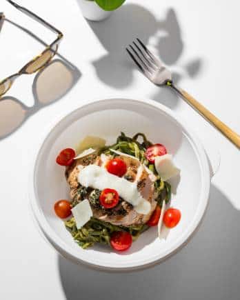 Zucchini zoodles at The Pantry x Neha Sahaya, Mumbai.
