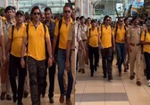 IPL 2024: Chennai Super Kings' Mahendra Singh Dhoni arrives at Mumbai airport in style along with his team